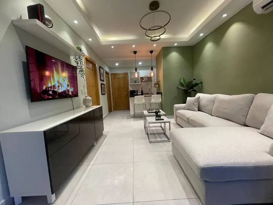 Apartmento En El Corazon De La Ciudad Con Piscina Infinita Y Vista Al Mar 聖多明哥